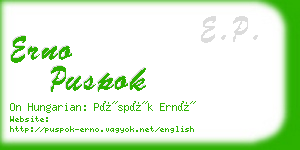 erno puspok business card